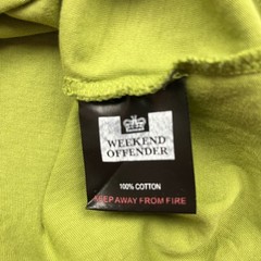 Weekend Offender T Shirt Mens Large Green Chest Stripe Logo Casual Crew Neck
