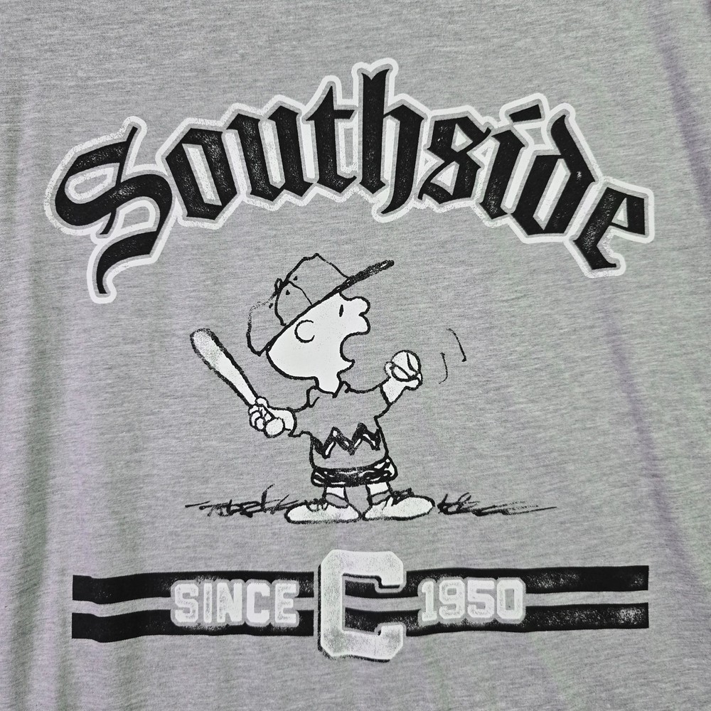 Peanuts® Chicago Cubs Baseball shirt Men XL Gray Charlie Brown Snoopy 50 NWT