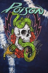 Poison Mens Posion Rock Metal Band Snake Skull Rose Graphic Shirt NWT L