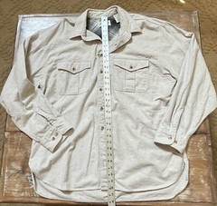 Vtg 90s Eddie Bauer-Oatmeal Chamois Brushed Flannel Button Shirt-Button 2 XXL-T
