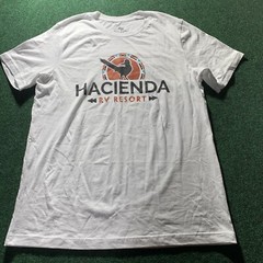 Hacienda RV Resort Santa Fe T Shirt Mens LG White New Mexico Tourism Roadrunner