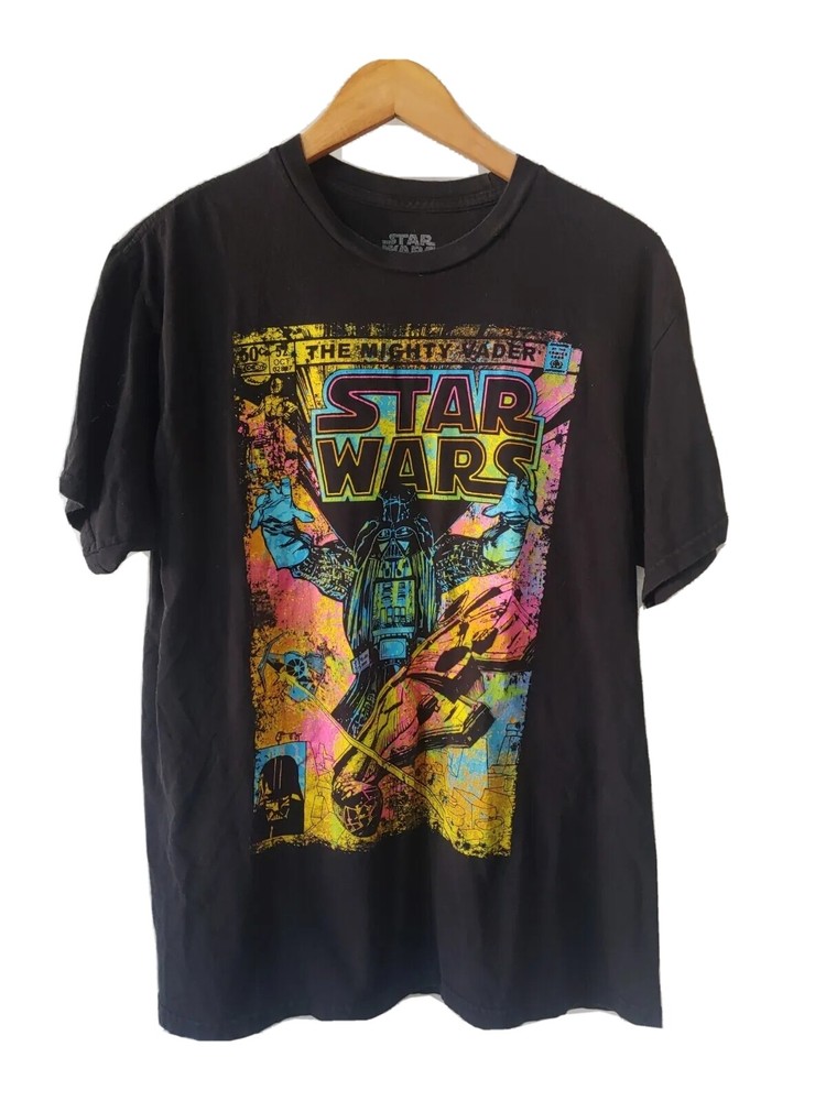 Star Wars Mens Short Sleeve Black L Crew Neck Graphic Tee Cotton Darth Vader