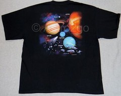 SOLAR SYSTEM PLANETS COMET NEBULA SPACE ASTRONOMY SCIENCE 2 sided T shirt S-3XL