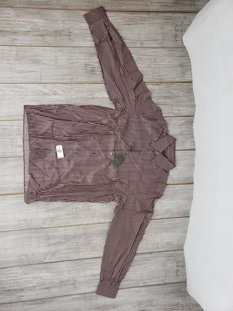Ermenegildo Zegna Men’s Dress Shirt L Pink & Brown NWT Single Chest Pocket