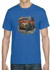 Adult DryBlend® T-Shirt – ( MEET ME ON ROUTE 66- HOT ROD / PIN-UPS / HOTTIES)