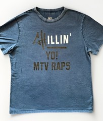 Yo! MTv Raps Music Logo Men’s Vintage T-shirt Extra Large Navy Blue Weathered 80