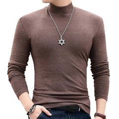 Warm Mens Casual Half Turtleneck Long Sleeve Pullover Top for Everyday