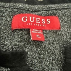GUESS Mens Long Sleeve V Neck Heathered Gray T-Shirt with Zipper Pocket Size XL