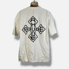Rhude Men’s White Logo Cross Crewneck Short Sleeve T-Shirt Size XL