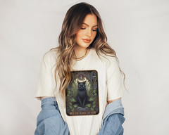 The Black Cat Tarot Shirt, Black Cat Tshirt, Tarot Card Tee, Cat Lover gift