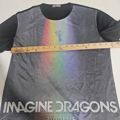 Imagine Dragons Evolve Tour Shirt Rose Memery Graphic Tee Black Rainbow Mens M