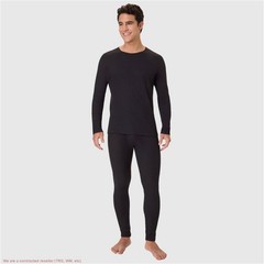Hanes Men’s Thermal Long Sleeve Waffle Knit Shirt – Black L *SEE DEAL!!!*