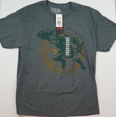 Legend of Zelda LINK Gray Green Gold T-Shirt Official Nintendo Mens Sizes Hyrule