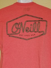 Very Nice Modern Fit O’NEILL Size X-Large Tee Shirt Cotton Polyester Salmon Red
