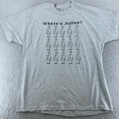 Vintage Where’s Julius Caesar Shirt Mens XL Gray PHS Latin 1997 Waldo Parody 90s