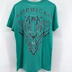 American Fighter Large Aqua Blue Foil Print Buckle Exclusive Reflective BKE MMA