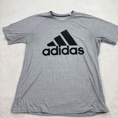 Adidas Ultimate Tee Mens Gray Heather Performance Logo T-Shirt Large 4897A