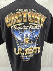 US Navy Men’s XL Black Graphic T-shirt Onward to Victory 7.62 Designs