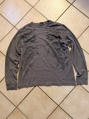 ECKO Men’s L/XL Gray Long Sleeve Crew Neck Graphic Print Knit T-Shirt