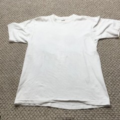 Vintage JCPenney Shirt Mens M/L White Blank Combed Cotton Tee Crew Neck