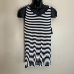 Addicted Striped Tank Top XXL runs small Gently worn Poly cotton blend no fabric