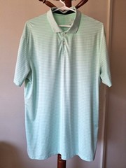 Nike Dri-FIT Men’s Golf Polo Shirt Mint Green White Striped Short Sleeve M