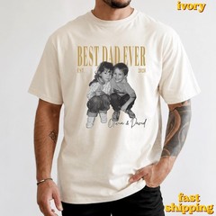 Custom Dad Photo Shirt Personalized Kids Picture Tee Fathers Day Gift