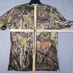 Mossy Oak Camo Shirt Large Brown Green Outdoor Hunting Fishing Casual Polyester