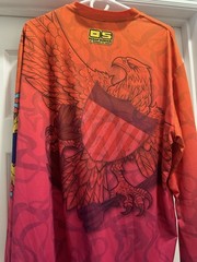 Ocean Surfari Men’s XL Orange/Red Long Sleeve Crew Neck Eagle Graphic T-Shirt