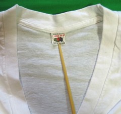 1980’s Vintage T Shirt Fruit Of The Loom V Neck Blank White All Cotton USA