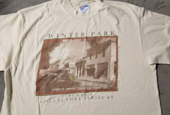 WINTER PARK Street Scene Circa 1938 Collectors Series #4 Beige T-shirt, Sz L