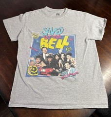 Men’s Saved by the Bell Short Sleeve Tee Shirt Size Size Medium Gray
