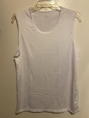 Men’s Mesh Tank Top Quick-Drying Fitness NWOT size Medium US White Poly stretch