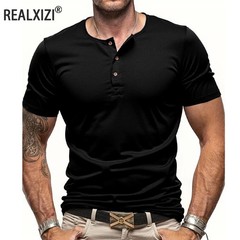 Camisa De Manga Corta Moda Lujo Camiseta Elegante Cuello V Para Hombres