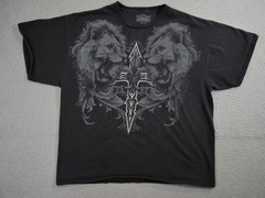 VINTAGE MMA Elite Shirt Mens 2XXL XXL Black Graphic Lion Cross UFC Fighting