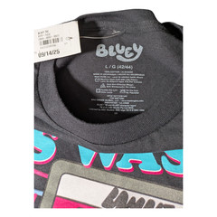 Bluey & Bingo-Adult Size L 42-44 – Black Graphic T Shirt -This Was The 80’s Man