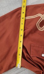 Vintage Stable Gear Western Pearl Snap Shirt L Rust Brown Cowboy Long Sleeve