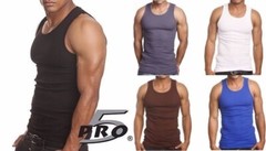 3-PACK PRO 5 MENS A-SHIRTS COTTON UNDER SHIRT WIFE BEATER SM-3X