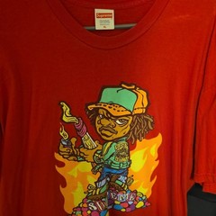 Supreme Men’s Red Graphic Print Knit Crew Neck T-Shirt XL 2018 Molotov Kid