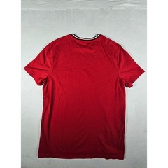 Tommy Hilfiger Mens Red T-Shirt Crew Neck Striped Collar Flag Logo 78JB130 M