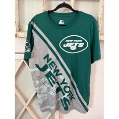 Starter large Green/White New York Jets Finish Line Extreme Graphic T-Shirt