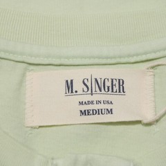 M. Singer NWT Short Sleeve Henley T-Shirt Size Medium in Apple Green 100% Cotton