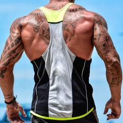 Men’s Gym Tank Top Muscle Shirt Sleeveless T Shirt Workout Fitness Training Tee
