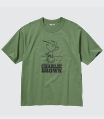 UNIQLO UT Peanuts Charlie Brown Raglan T-Shirt Green Men’s M Vintage Style