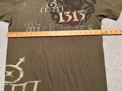 Rare Mick Mars 1313 Motley Crue T-Shirt Mens Medium Green AAA Short Sleeve Crew
