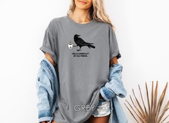 Crow Shirt, Coffee Lover T-shirt, Comfort Colors Shirt, Unisex Garment-Dyed Tee