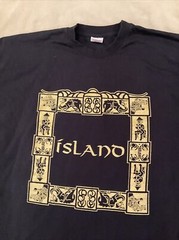 Island tshirt XXL black hold Asian art dragon Buddha