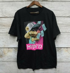 Hard Ten Shirt Mens Large Black Hyped Bear 100 Dollar Bills Slim Fit T-Shirt New