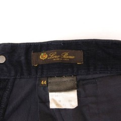 Loro Piana Corduroy Pants Fine Rims 44 Full Length Center Press Navy KB ECG004