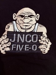 Vintage 2000s JNCO Five-0 Mugshot Black Shirt EXTREMELY RARE Size Medium See HTF